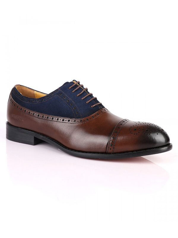 NEW JOHN FOSTER BROGUE LACE UP LOAFERS | BLUE BROWN(size 40-46)FREE DELIVERY
