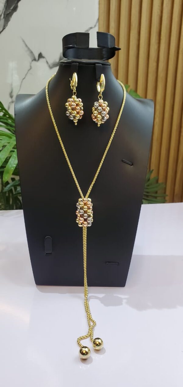 Long Necklace for Women Trendy Jewelry Accessory Statement Necklace Personality Waist Chain Copper Round Bead Zircon Earring Collar(free delivery)