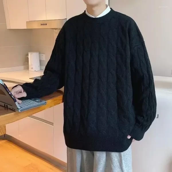 Cable Knit Sweater for Men- Round Neck, Autumn/Winter Warmth(FREE DELIVERY)