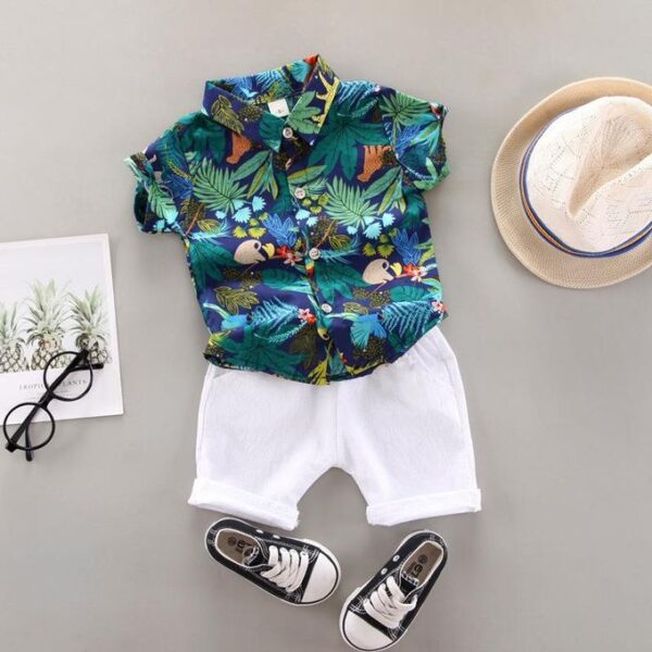 Baby Summer Set Short Sleeve Shirt Pants Kid Toddler Outfit